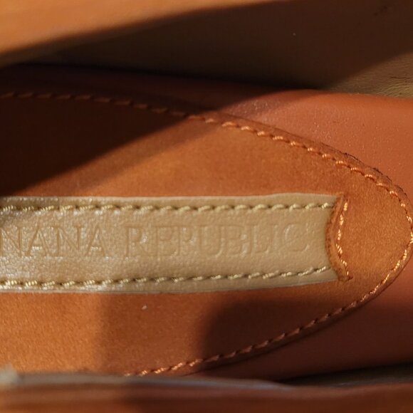 Banana Republic Orange Leather Open Toe Heel Size 7 1/2 - Picture 5 of 9